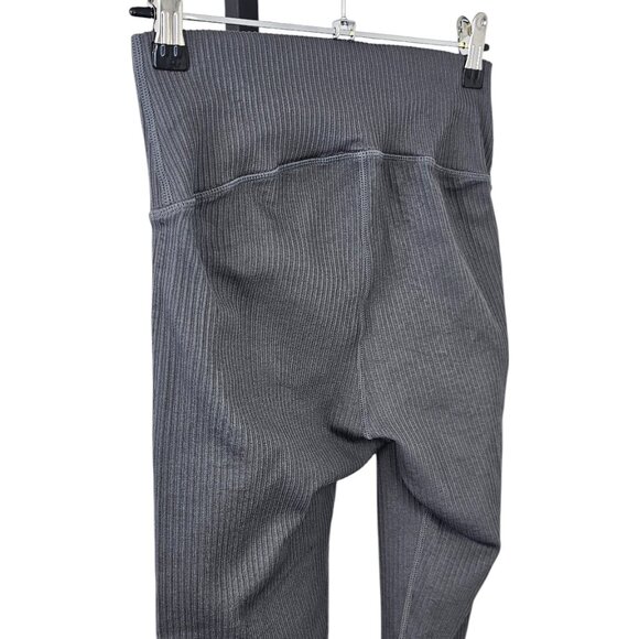 Good American The Seamless Ribbed Leggings, High Rise, Crop, Grey, 1/2, S/M - Picture 8 of 9